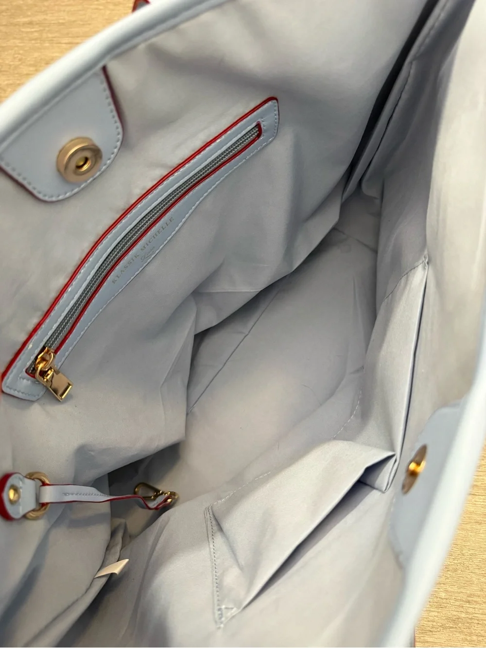 Klassik Michelle Love Blue Monogram Tote‎ Bag Oversized Coastal Grandma Preppy